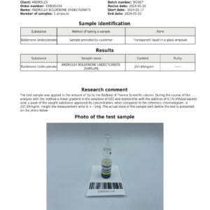 Boldenone Undecylenate 250 mg/ml (10×1 ml amp) – Androlex - Image 3