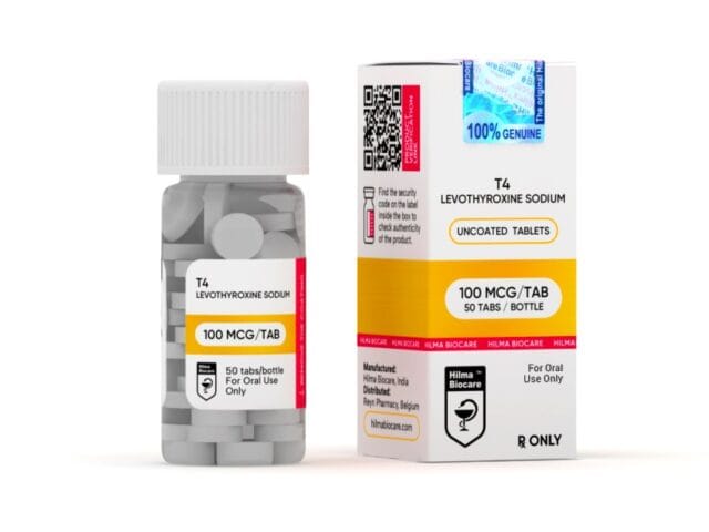 T4 Levothyroxine Sodium 100 mcg (50 Tablets) Hilma Biocare