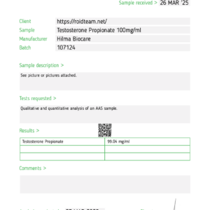 Testosterone Propionate 100 mg/ml (10 ml vial) – Hilma Biocare - Image 3
