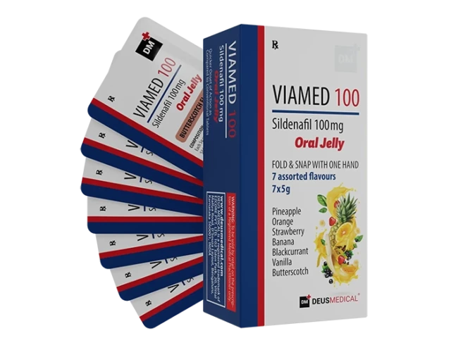 VIAMED 100 (Sildenafil Citrate) Oral Jelly (7 Sachets) DeusMedical